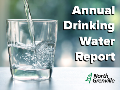 Annual Drinking Water Report and a glass of clean water