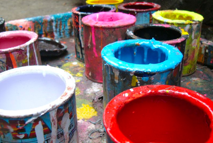 empty paint cans