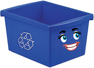 blue recycle bin