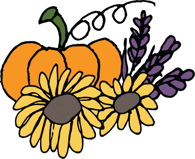 pumpkin and flowers