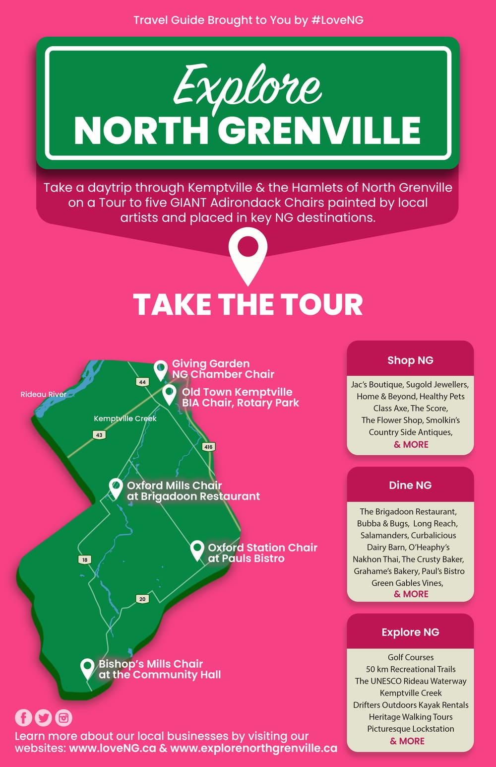 adirondack chair tour map