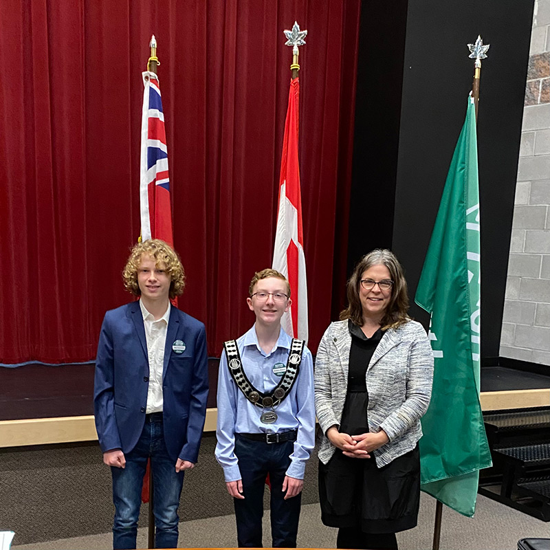 Ben and Miles with Mayor Nancy Peckford