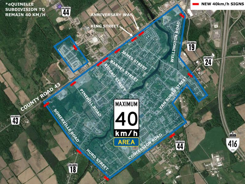 Community wide Speed Limit reduced to 40km/hr in Kemptville