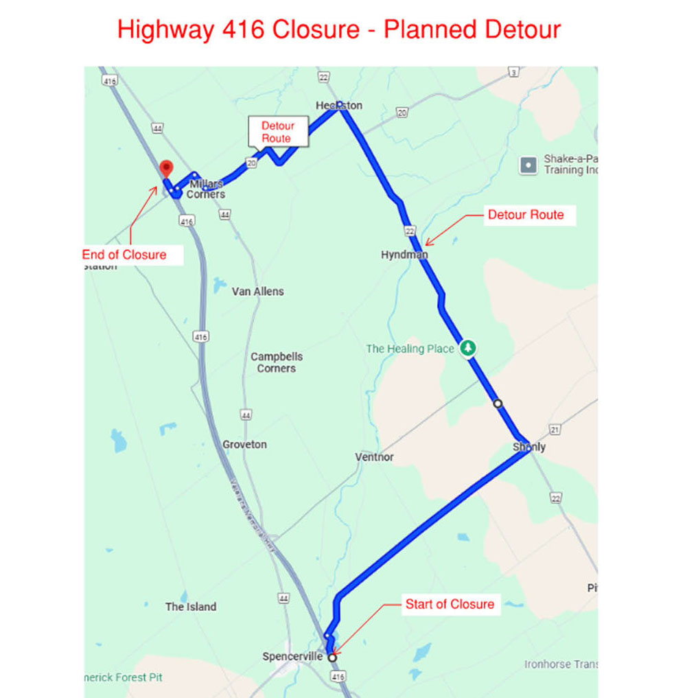 map of detour