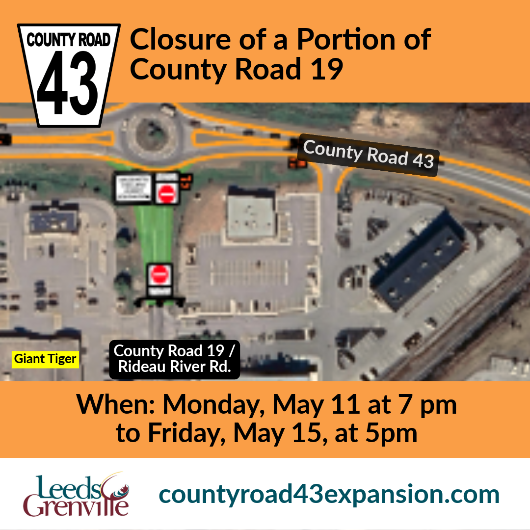 Notice: CR19 Giant Tiger East Entrance Closure - May 11-15