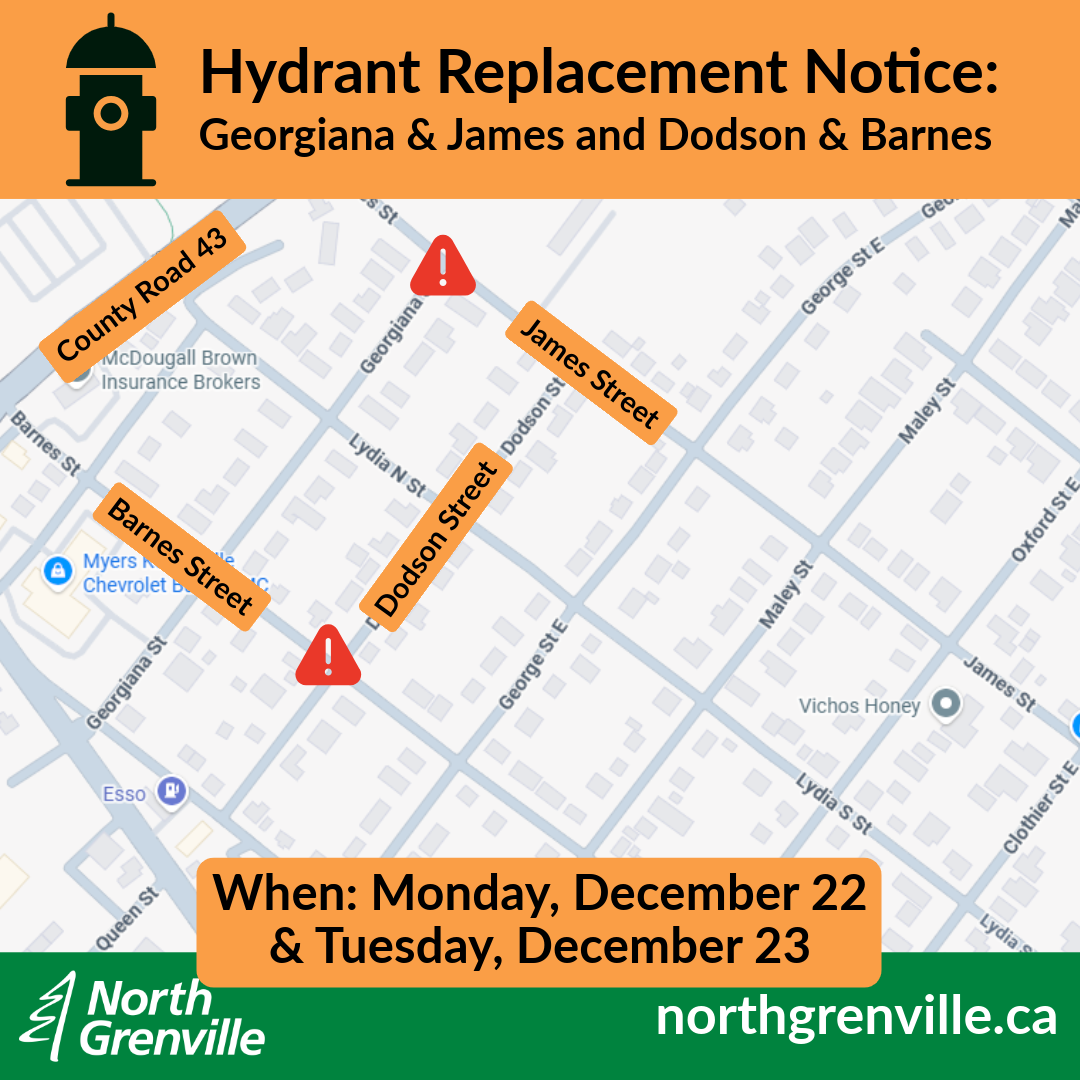Notice: Hydrant Replacements December 22 &amp; 23, 2025