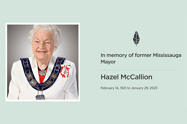 Mississauga Mayor Hazel McCallion