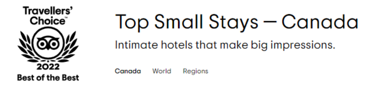 TRIPADVISOR TOP SMALL STAYs