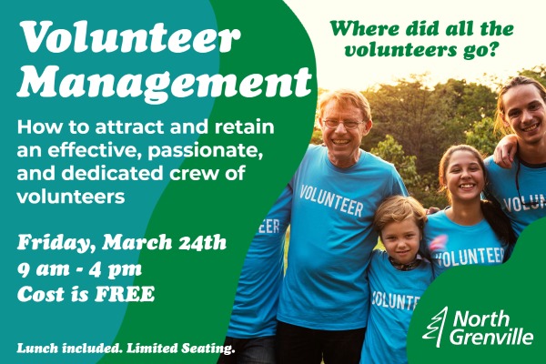 RTO9, CSE, & the Municipality of North Grenville invite you to a Volunteer Management Workshop
