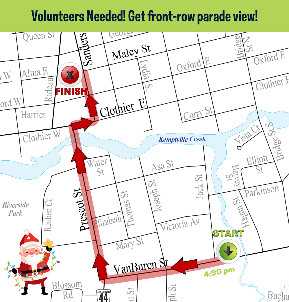 2025 Santa Claus Parade map for web